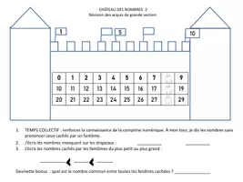 Aperçu - Fiches - 18 CHATEAUX DES NOMBRES DE 0 à 100 - Page 1
