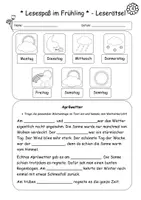 Vorschau - Mal- und Bastelvorlagen - *Lesespaß im Frühling* - Leserätsel #homeschooling - Seite 3