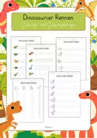 Vorschau - Arbeitsblätter - Dinosaurier Schwing und Schwungübungen - Deckblatt