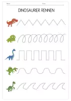 Vorschau - Arbeitsblätter - Dinosaurier Schwing und Schwungübungen - Seite 1