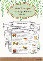 Vorschau - Arbeitsblätter - Leseübungen mit Fragen Bundle/ DaZ & DaF/ A1-A2 - Deckblatt