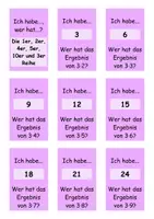 Vorschau - Stationenlernen - Ich habe, wer hat – Einfache Reihen des kleinen Einmaleins üben (1er, 2er, 4er, 5er, 10er + 3er Reihe) - Seite 1