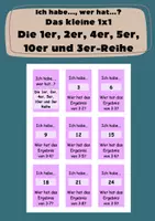 Vorschau - Stationenlernen - Ich habe, wer hat – Einfache Reihen des kleinen Einmaleins üben (1er, 2er, 4er, 5er, 10er + 3er Reihe) - Deckblatt