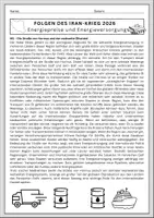 Vorschau - Arbeitsblätter - Iran Krieg Energiekrise? Klasse 9/10 - Seite 1