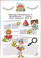 Vorschau - Arbeitsblätter - Sommer: Wimmeliges Abschreibtraining in Wortartenhausen (3-fach diff.) - Deutsch - Kl. 2 - Deckblatt