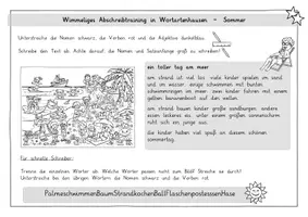 Vorschau - Arbeitsblätter - Sommer: Wimmeliges Abschreibtraining in Wortartenhausen (3-fach diff.) - Deutsch - Kl. 2 - Seite 3