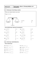 Vorschau - Arbeitsblätter - Äquivalenzumformungen - Addition und Subtraktion - Mit Lösungen - Deckblatt