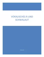 Vorschau - Arbeitsblätter - Das vokalische r und der Schwa-laut - Rechtschreibtraining - Deckblatt