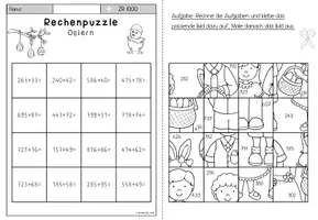 Vorschau - Arbeitsblätter - Rechenpuzzle Ostern | Mathe ZR 1000 Klasse 3 - Seite 3