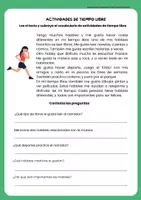 Vista previa - Hojas de trabajo - Lectura fácil en español: "El tiempo libre" Hobbies & Free Time Activities - página 1