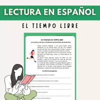 Vista previa - Hojas de trabajo - Lectura fácil en español: "El tiempo libre" Hobbies & Free Time Activities - Portada