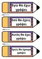 Προεπισκόπηση - Flashcards - Πακέτο με τους χρόνους των ρημάτων σε σελιδοδείκτες - Εξώφυλλο