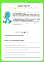 Vista previa - Hojas de trabajo - Lectura en español: El Día de la Tierra y el medioambiente Spanish Reading: Earth Day and the Environment - página 1