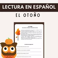 Vista previa - Hojas de trabajo - Lectura fácil en español: "El otoño" - Spanish Reading: "Autumn / Fall" - Portada