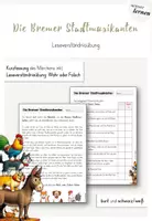 Vorschau - Arbeitsblätter - Märchen Werkstatt - Die Bremer Stadtmusikanten: Wahr oder Falsch - Deckblatt