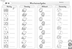 Vorschau - Arbeitsblätter - Zahlenraum 10 | Rechentraining & tägliche Übung | Klasse 1 | Mathe - Seite 2