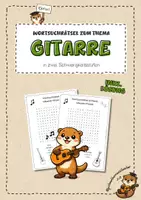 Vorschau - Quiz - Gitarre Wortsuchrätsel Musik ⎪Suchsel Musik in 2 Schwierigkeitsstufen mit Lösung - Deckblatt
