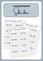 Vorschau - Arbeitsblätter - Tausenderraum Subtraktion Arbeitsblätter - Deckblatt