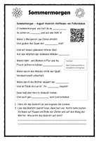 Vorschau - Stundenentwürfe - Gedicht "Sommermorgen" - August Heinrich Hoffmann von Fallersleben - Sommergedicht - Seite 2