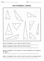 Aperçu - Feuilles d'exercices - Les triangles rappel - Page de couverture