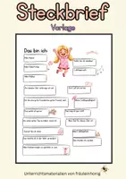 Vorschau - Arbeitsblätter - Vorlage Steckbrief // Aufhängen im Klassenraum - Deckblatt