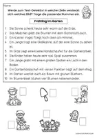 Vorschau - Arbeitsblätter - Leseverständnis Frühling - Text-Bild-Zuordnung, 3-fach differenziert, Lesetraining Klasse 2 & 3 - Seite 1
