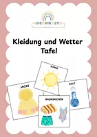 Vorschau - Fördermaterial/Inklusion - Kleidung und Wetter - Tafel - Deckblatt