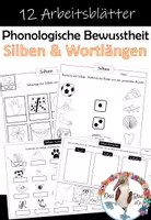 Vorschau - Arbeitsblätter - Silben und Wortlängen - Phonologische Bewusstheit am Schulanfang trainieren - Deckblatt