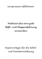 Vorschau - Arbeitsblätter - Mappenführung: Selbsteinschätzung und formatives Partner-Feedback - Deckblatt