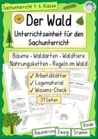 Vorschau - Unterrichtsreihen - Der Wald – XXL Materialpaket Sachunterricht Klasse 1–4 | Arbeitsblätter, Legematerial, Merkheft & Wissens-Check - Seite 1