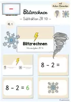 Vorschau - Präsentationen/Tafelbilder - Blitzrechnen (Digitale Tafel) - Subtraktion ZR 10 (Mathe Klasse 1) - Deckblatt