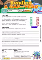 Vorschau - Arbeitsblätter - Reading Comprehension - A Year off - Grade 10 - Seite 1