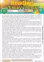 Vorschau - Arbeitsblätter - Reading Comprehension - Climate Change - Grade 10 - Deckblatt