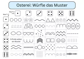 Vorschau - Arbeitsblätter - Farbenzauber bei Ostereiern: Muster würfeln - Seite 3