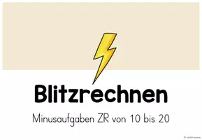 Vorschau - Präsentationen/Tafelbilder - Blitzrechnen (Digitale Tafel) - Subtraktion ZR von 10 bis 20 (Mathe Klasse 1) - Seite 3