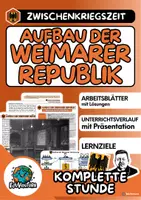 Vorschau - Stundenentwürfe - Aufbau der Weimarer Republik (AB + Lösungen) - Deckblatt
