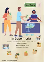 Vorschau - Arbeitsblätter - Im Supermarkt - Wortschatz II . Rätsel und Suchbilder - Deckblatt