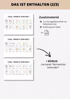 Vorschau - Spiele - Reimwörter Domino Sprachspiel Kita Vorschule Grundschule | Reimpaare Lernspiel Sprachförderung deutsch Klasse 1 - Seite 2