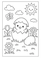 Vorschau - Mal- und Bastelvorlagen - Ausmalbilder Frühling - 10 Bilder Kostenlos | Kunst Grundschule - Seite 2