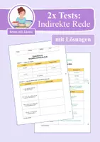 Vorschau - Test - 2x Test mit EWH: Konjunktiv & indirekte Rede - Deckblatt