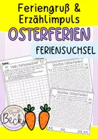 Vorschau - Arbeitsblätter - Feriensuchsel Osterferien (Feriengruß, Erzählen von den Ferien) - Deckblatt