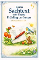 Vorschau - Arbeitsblätter - Einen Sachtext zum Thema Frühling verfassen (Deutsch 5-6) - Deckblatt