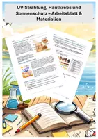 Vorschau - Arbeitsblätter - UV-Strahlung, Hautkrebs und Sonnenschutz - Arbeitsblatt + Materialien - Deckblatt