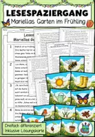 Vorschau - Arbeitsblätter - Lesespaziergang "Mariellas Garten im Frühling" Dreifach differenziert - DaZ / Deutsch - Deckblatt