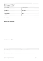 Vorschau - Merkblätter - Beratungsprotokoll für Schulsozialarbeit - Deckblatt