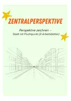 Vorschau - Stundenentwürfe - Zentralperspektive zeichnen lernen – Stadt mit Fluchtpunkt | Arbeitsblätter Kunst (3.–6. Klasse) - Seite 1