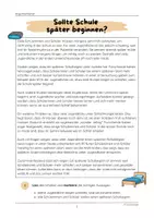 Vorschau - Arbeitsblätter - Sollte Schule später beginnen? (Sachtext, Argumentieren) - Seite 2