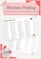 Vorschau - Arbeitsblätter - Blitzlesen Frühling (Lesegeschwindigkeit) - Deckblatt