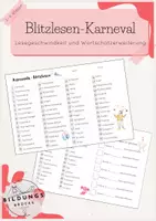 Vorschau - Arbeitsblätter - Blitzlesen Karneval (Lesegeschwindigkeit) - Deckblatt