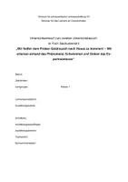 Vorschau - Stundenentwürfe - Unterrichtsentwurf Schwimmen und Sinken Klasse 1 - Deckblatt